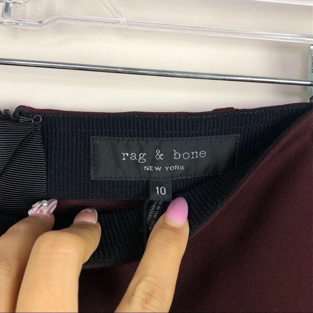 NWT rag & bone Simone Side Striped pants in Burgundy - Picture 7 of 11